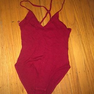 Maroon TopShop bodysuit